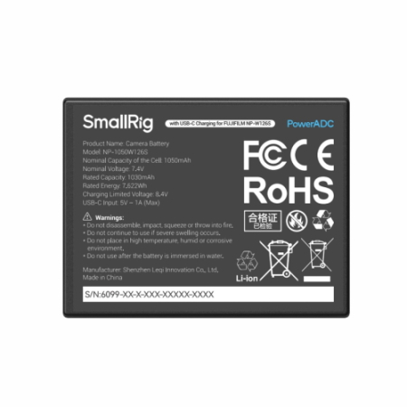 SmallRig 6099 - zamiennik, akumulator Fujifilm NP-W126S